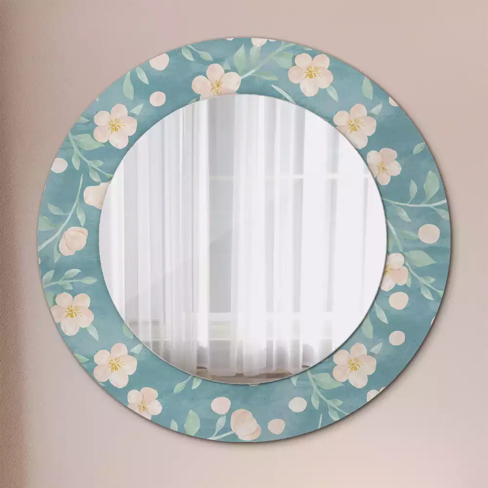 Miroir rond avec décoration Motif floral