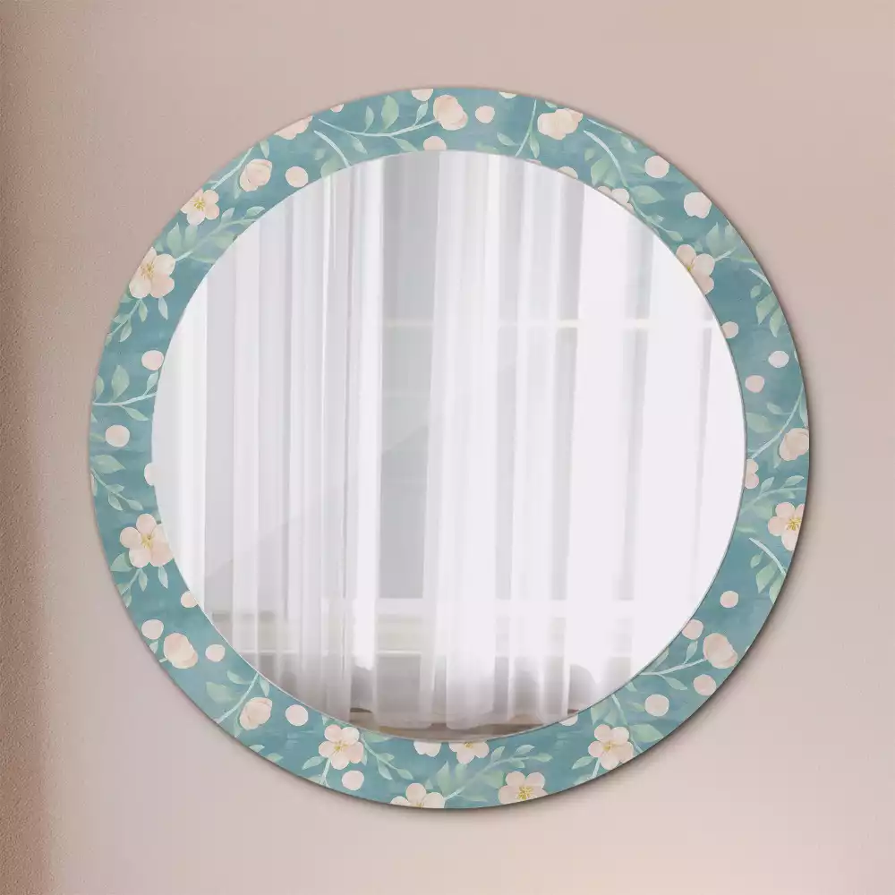 Miroir rond avec décoration Motif floral