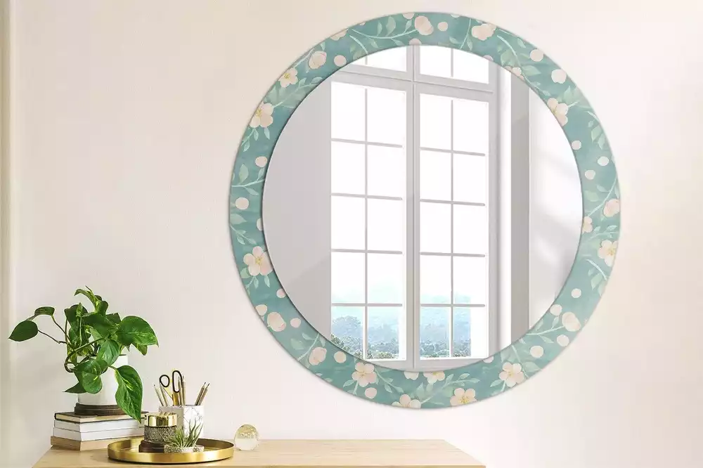Miroir rond avec décoration Motif floral