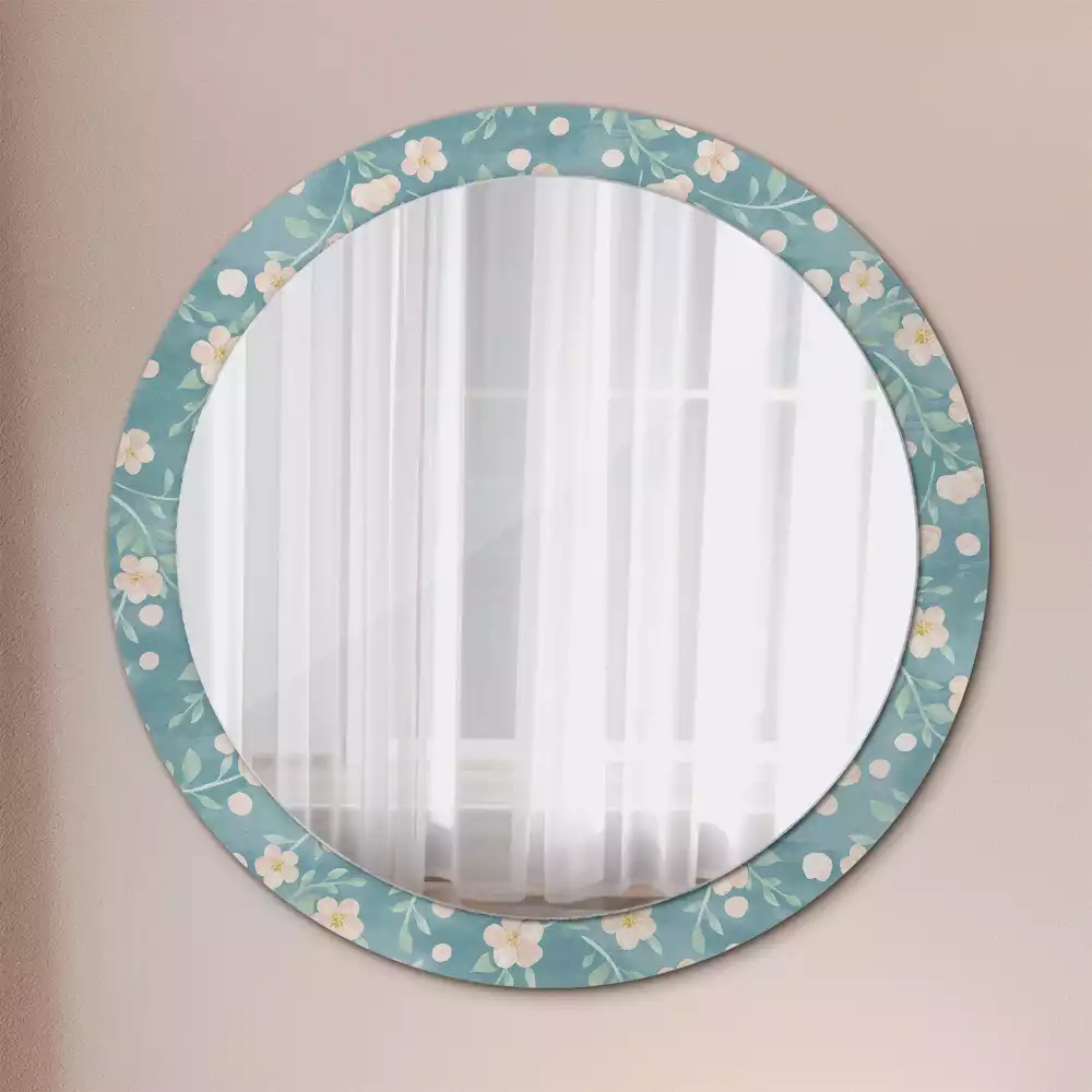 Miroir rond avec décoration Motif floral