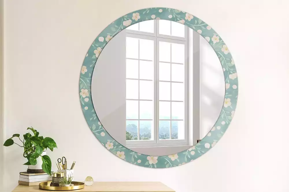 Miroir rond avec décoration Motif floral
