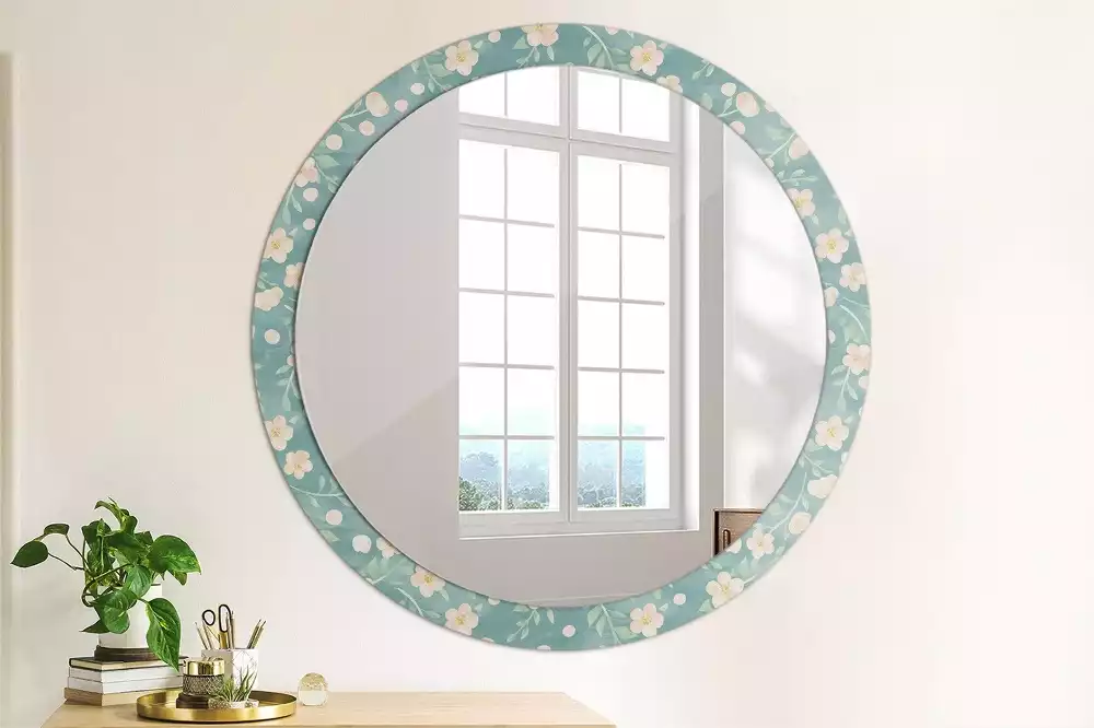 Miroir rond avec décoration Motif floral