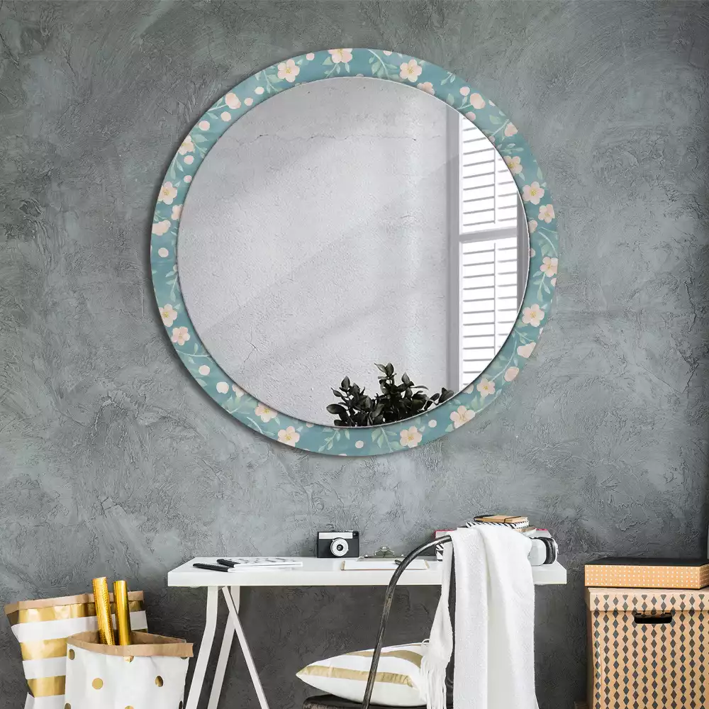 Miroir rond avec décoration Motif floral