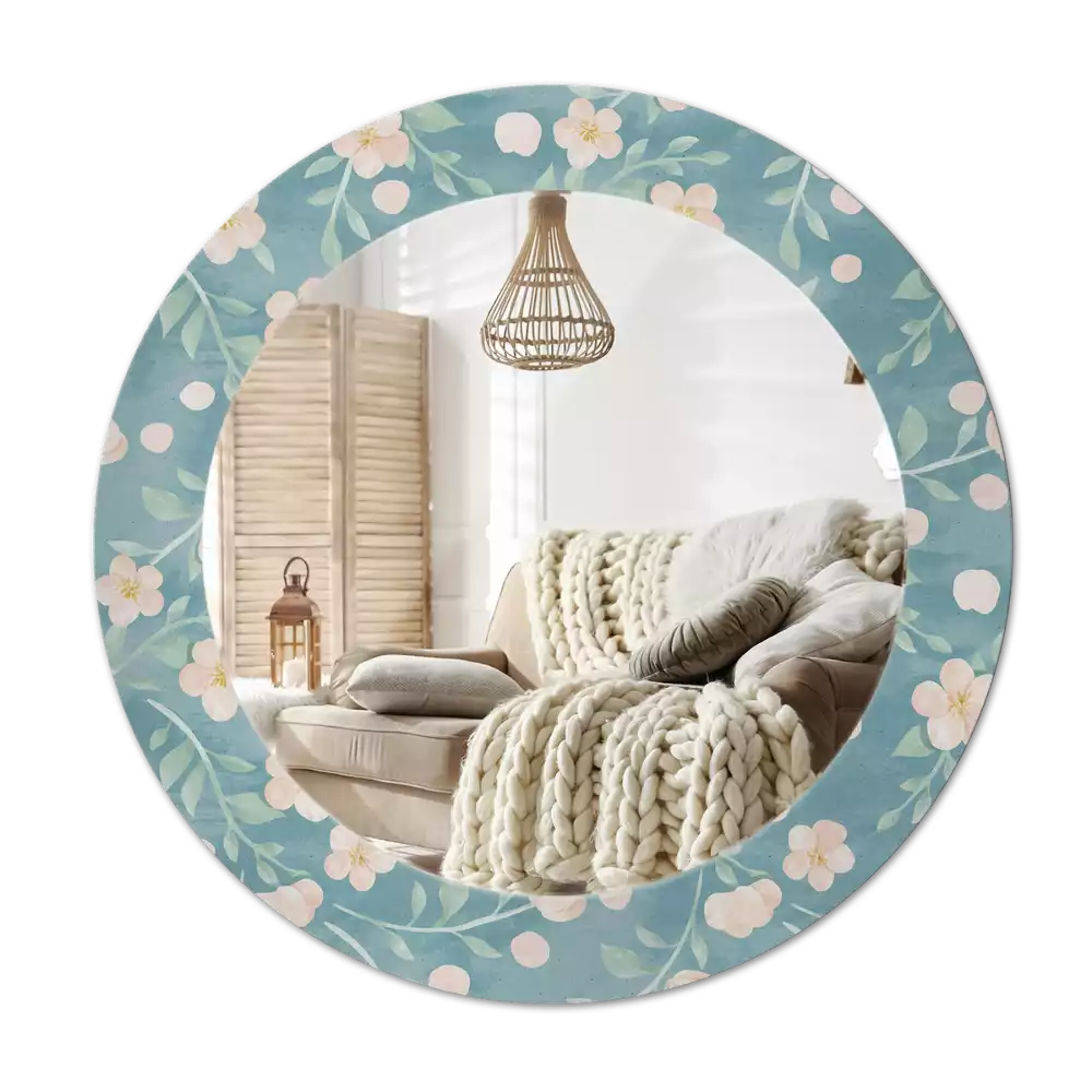 Miroir rond avec décoration Motif floral