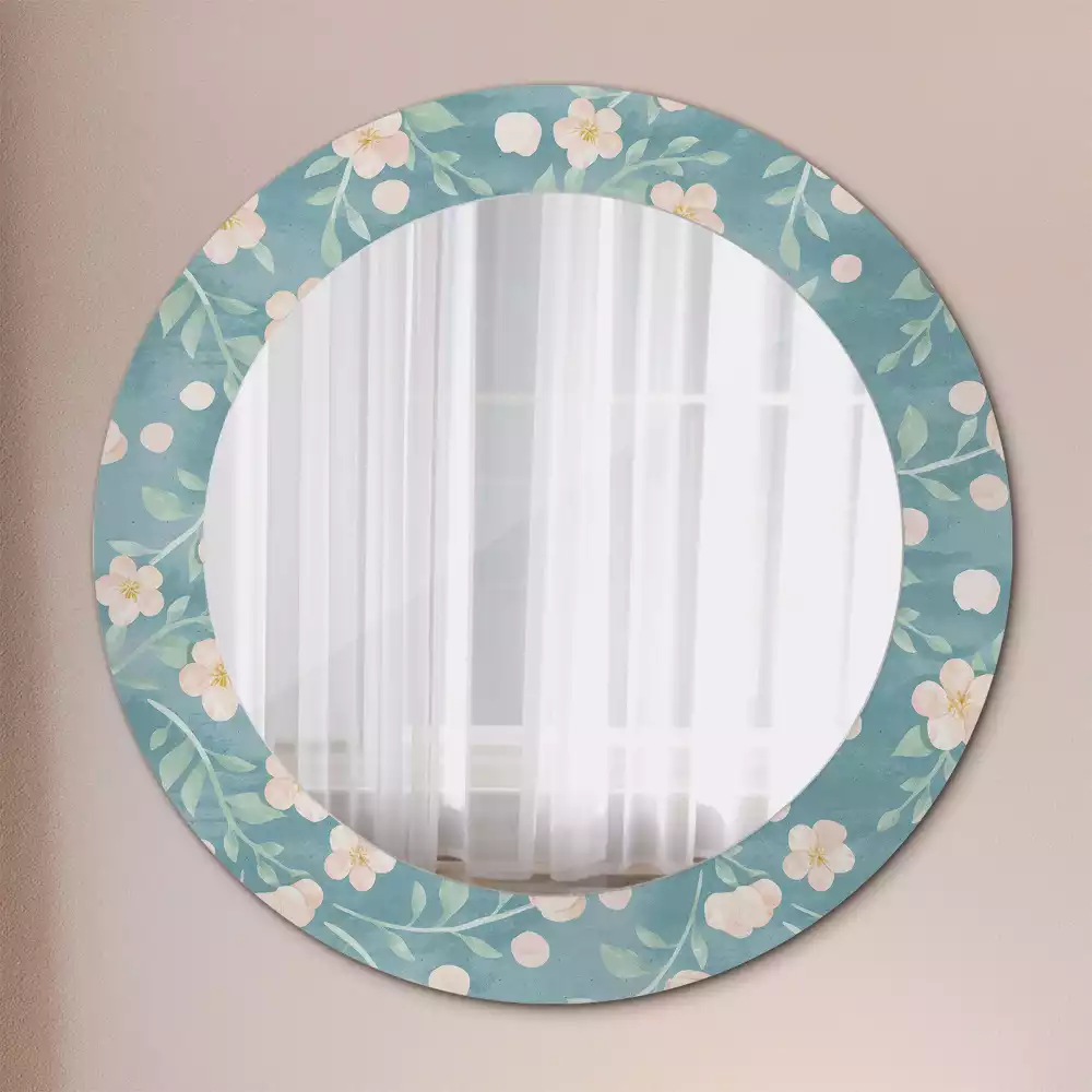 Miroir rond avec décoration Motif floral