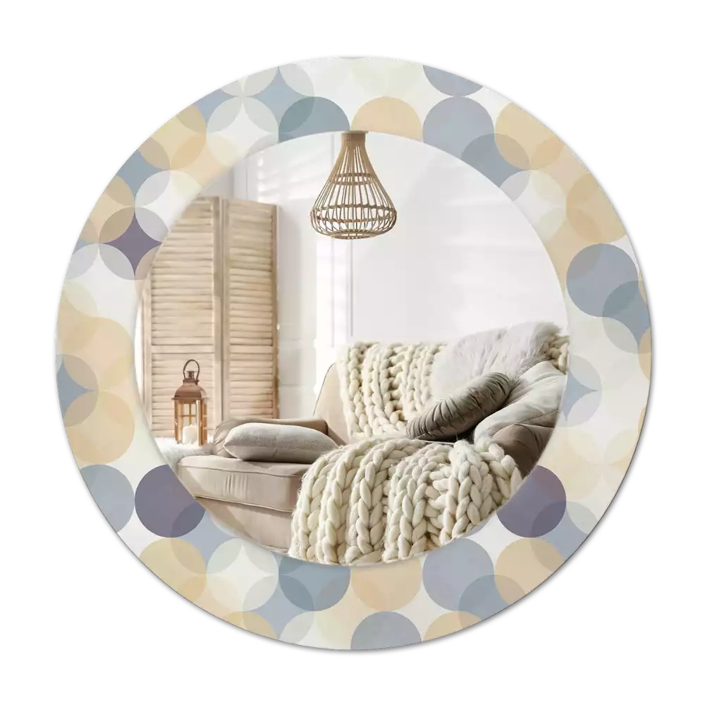 Miroir rond avec décoration Cercles géométriques
