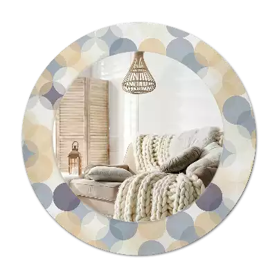 Miroir rond avec décoration Cercles géométriques