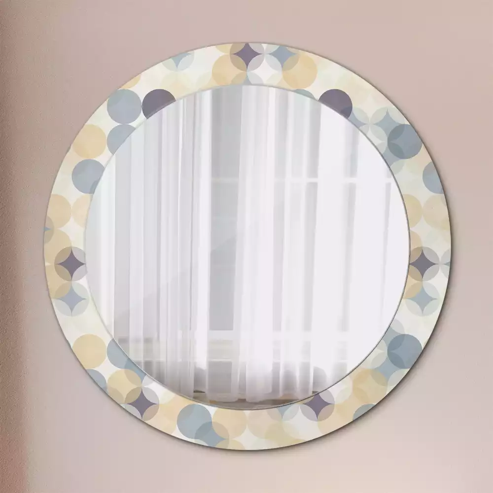 Miroir rond avec décoration Cercles géométriques