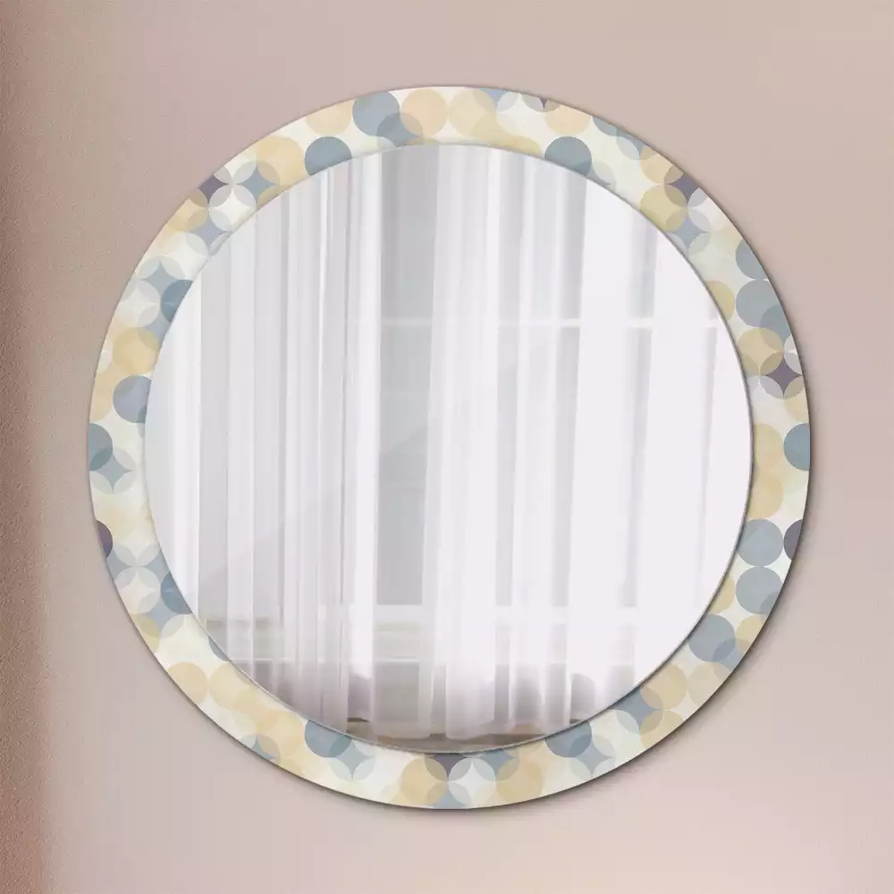 Miroir rond avec décoration Cercles géométriques