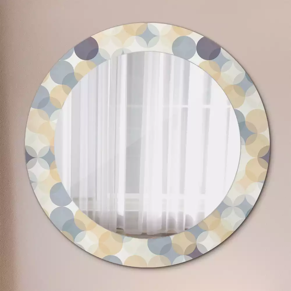 Miroir rond avec décoration Cercles géométriques