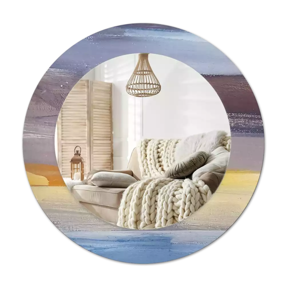 Miroir rond avec décoration Image abstraite