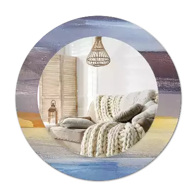 Miroir rond avec décoration Image abstraite