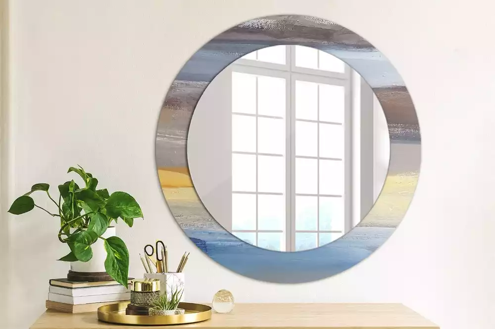 Miroir rond avec décoration Image abstraite