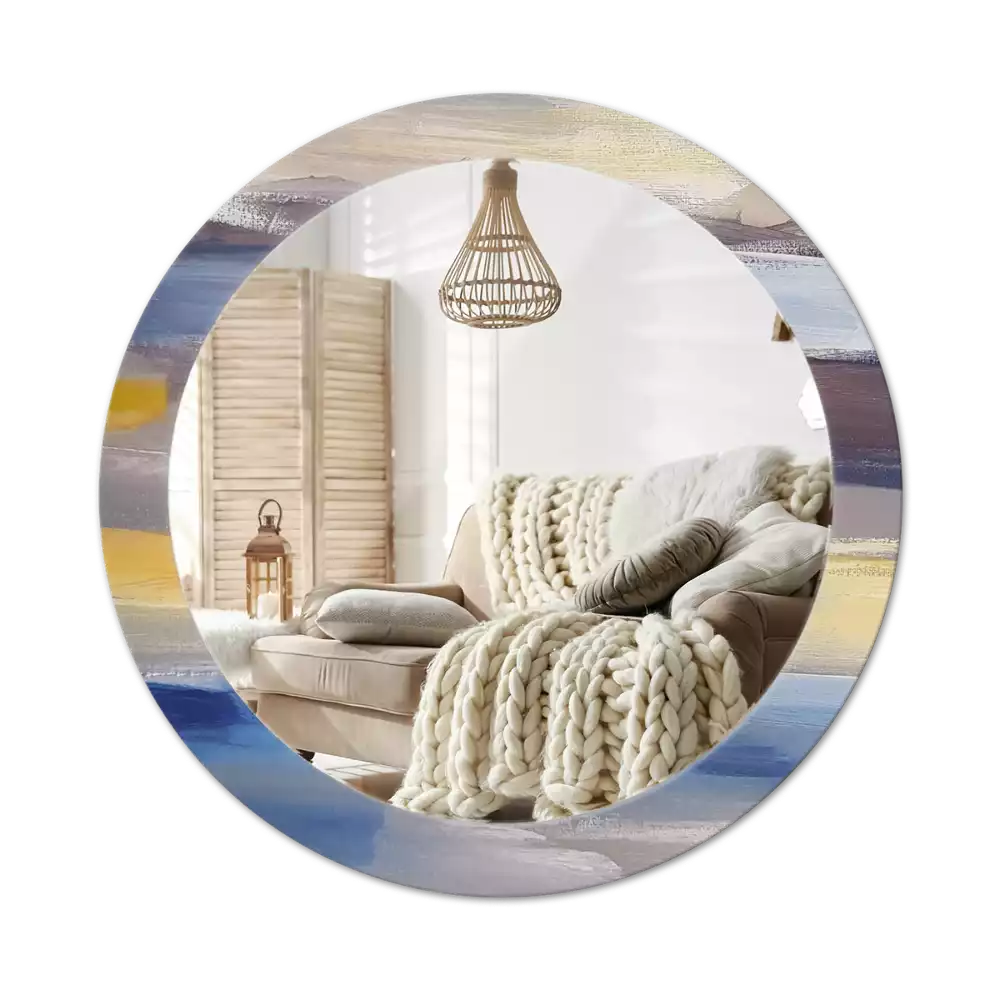 Miroir rond avec décoration Image abstraite