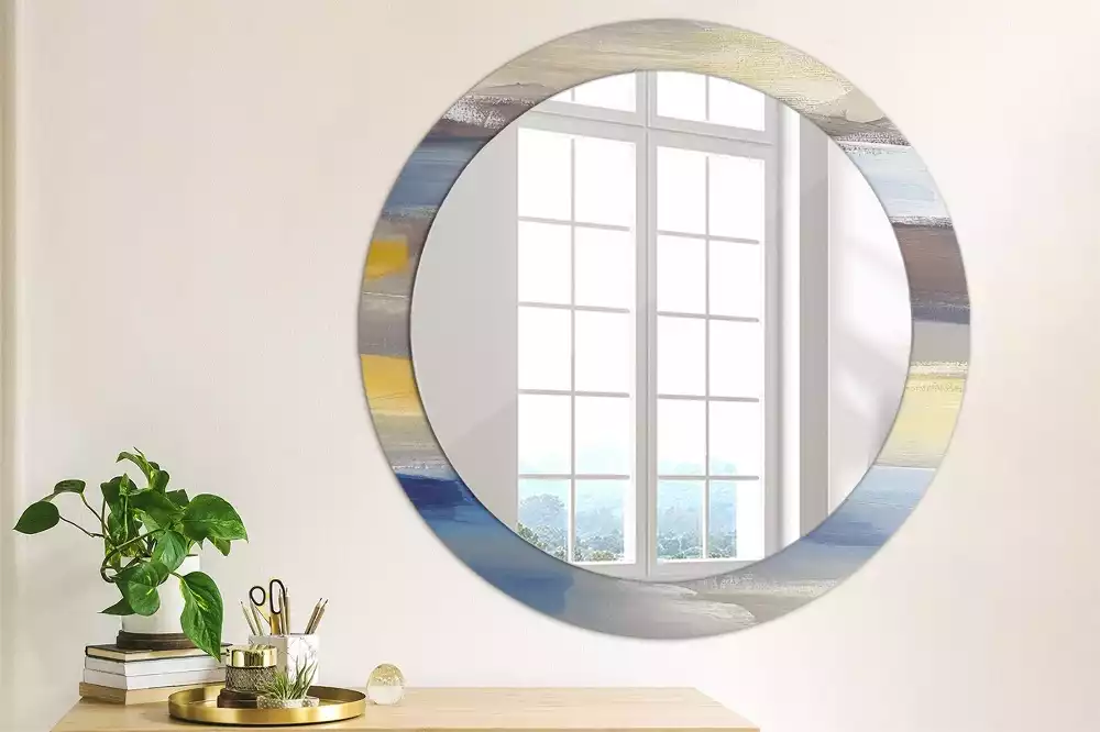 Miroir rond avec décoration Image abstraite