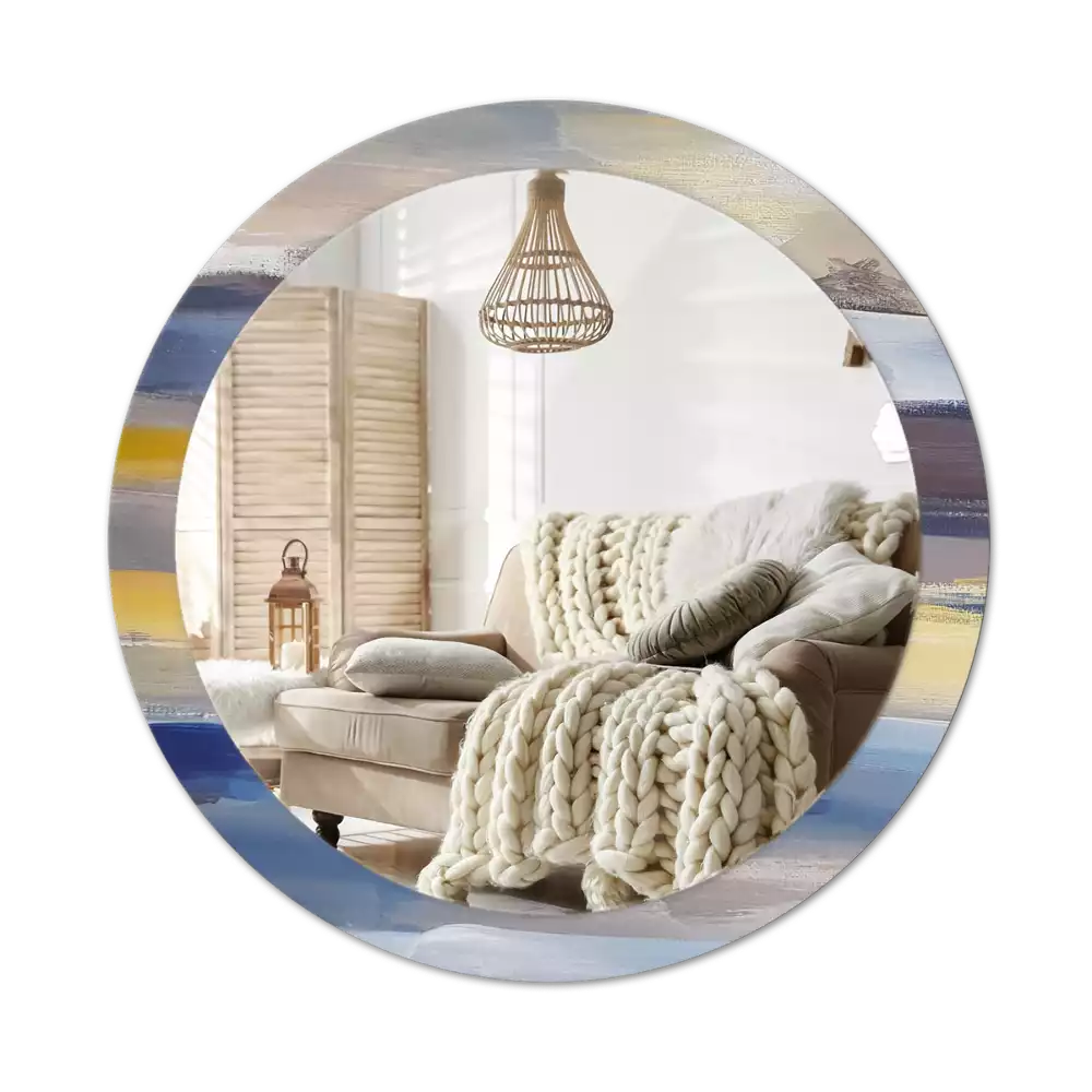 Miroir rond avec décoration Image abstraite