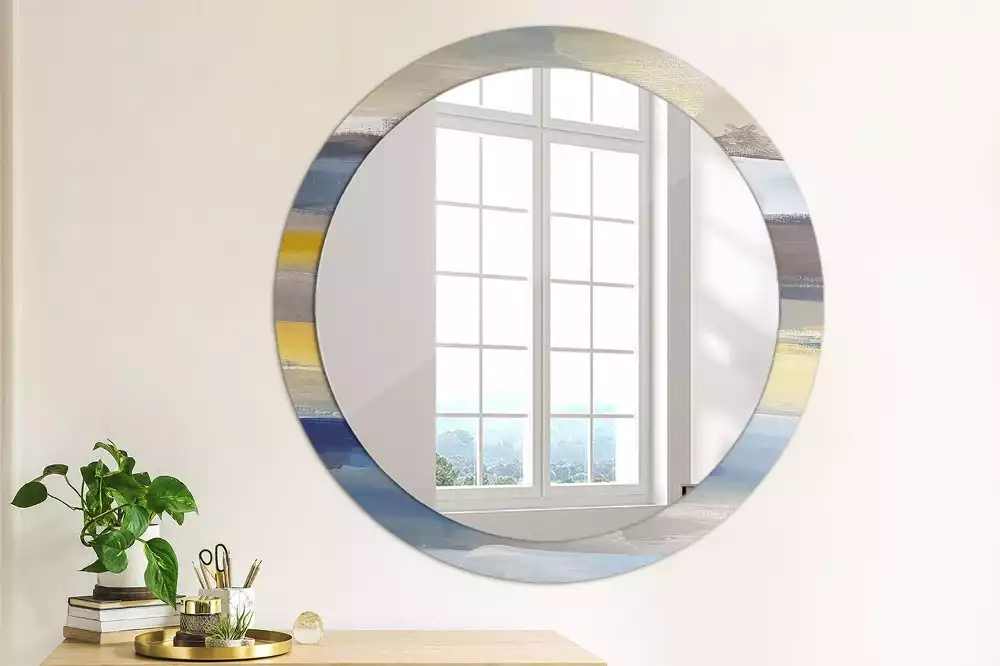 Miroir rond avec décoration Image abstraite
