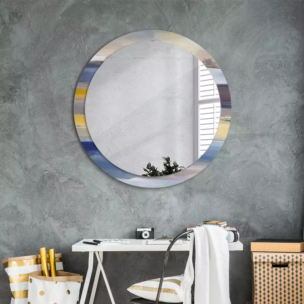 Miroir rond avec décoration Image abstraite