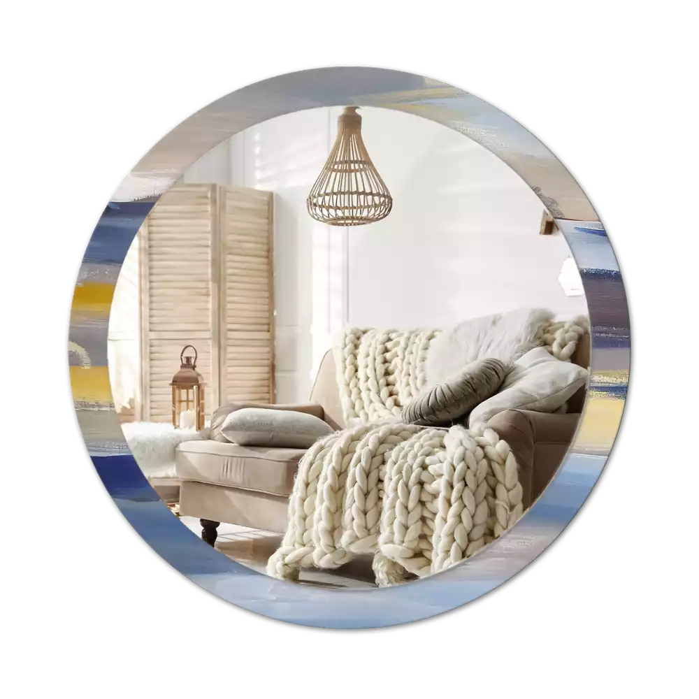 Miroir rond avec décoration Image abstraite