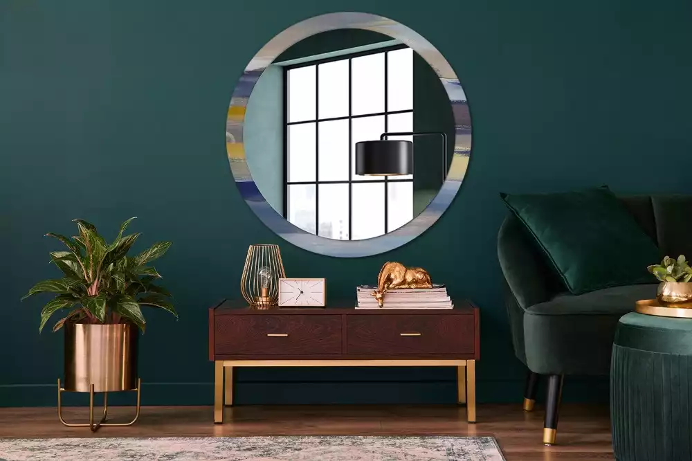 Miroir rond avec décoration Image abstraite