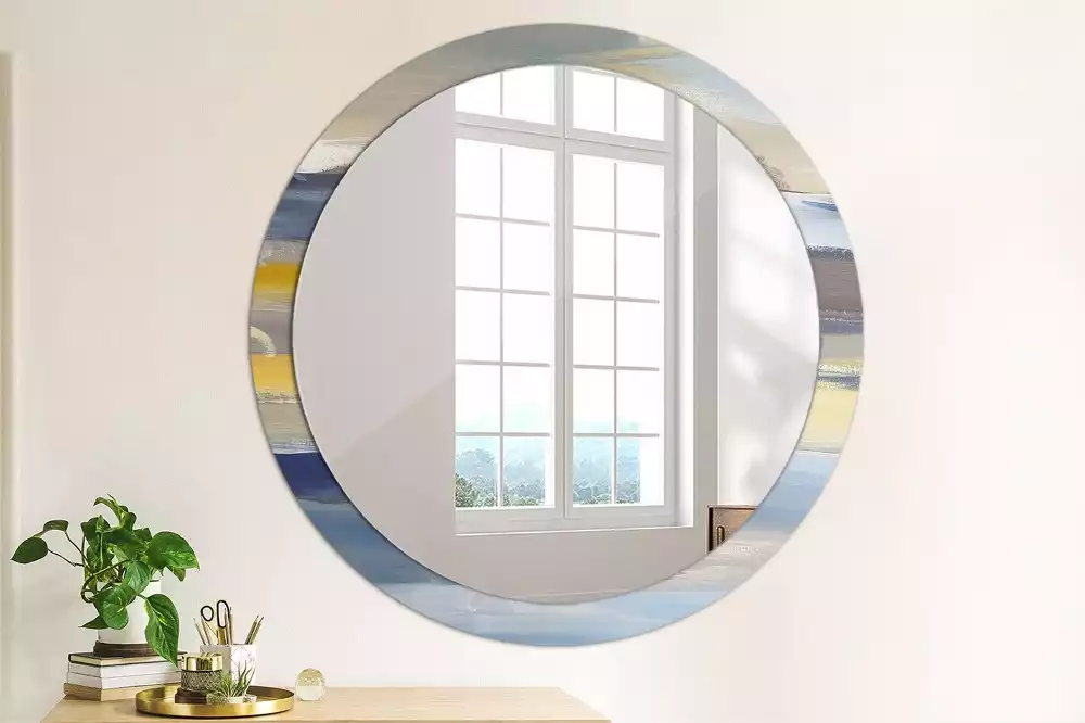 Miroir rond avec décoration Image abstraite