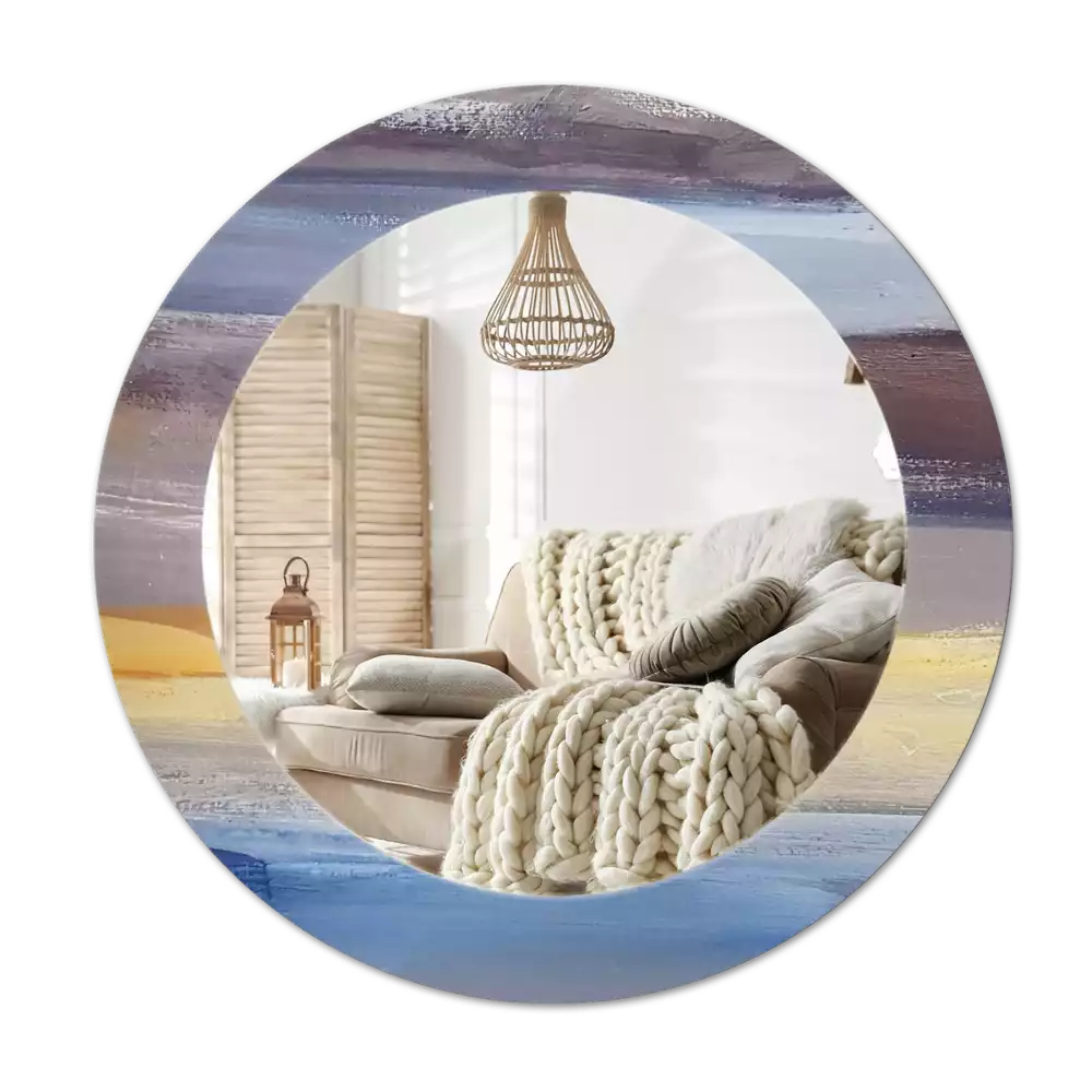 Miroir rond avec décoration Image abstraite