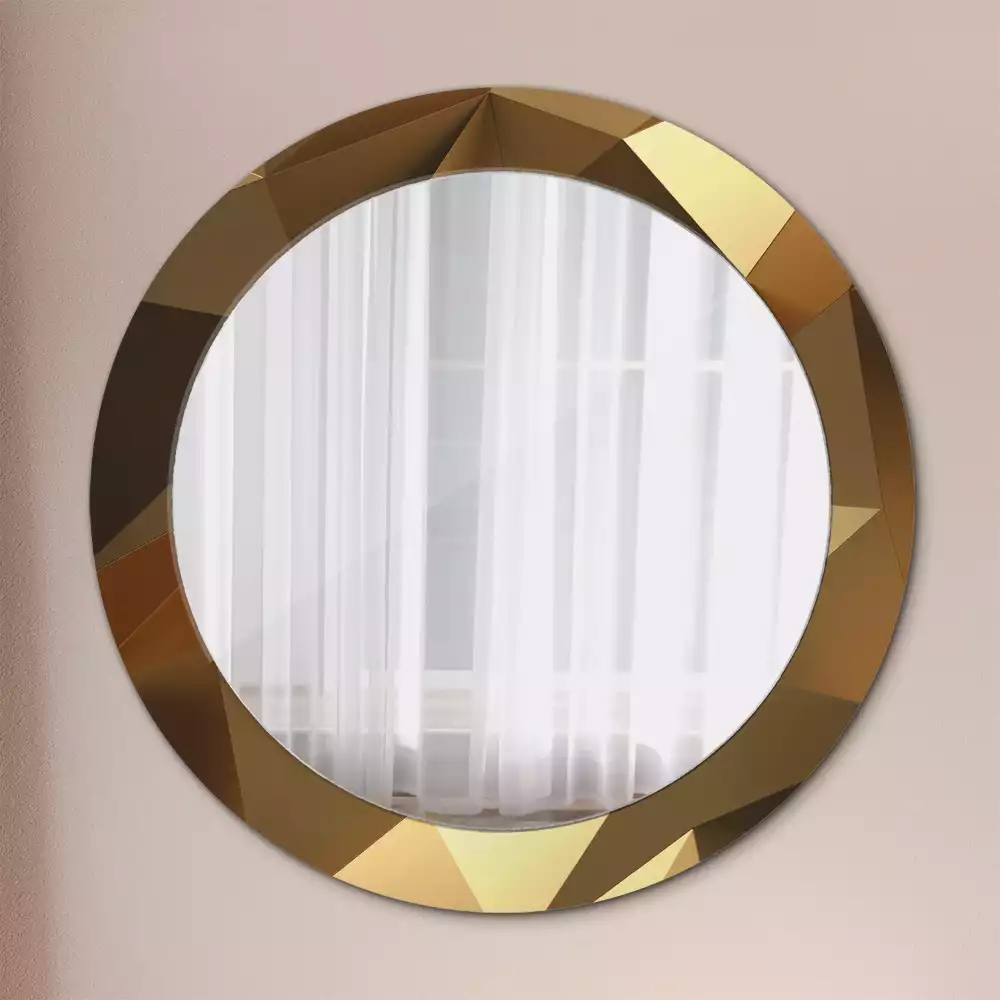 Miroir rond cadre avec impression Motif géométrique