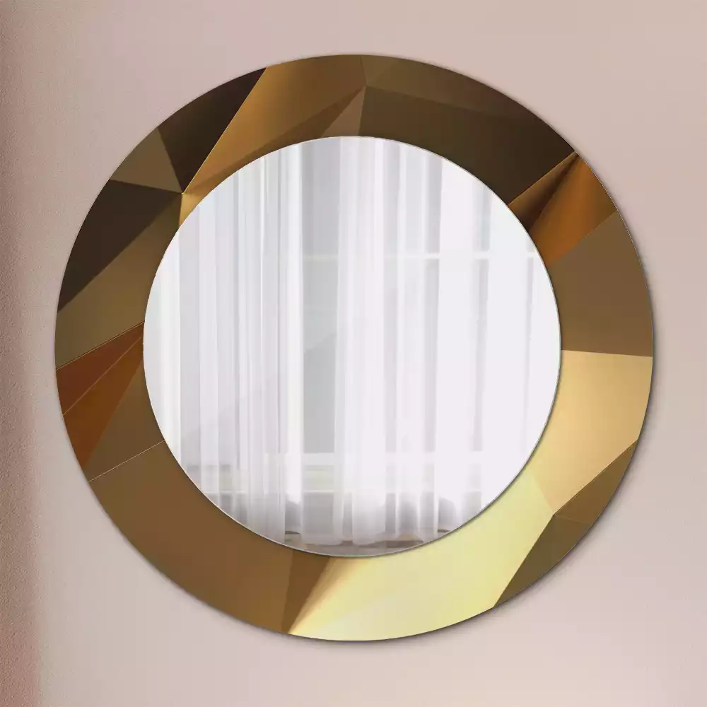 Miroir rond cadre avec impression Motif géométrique
