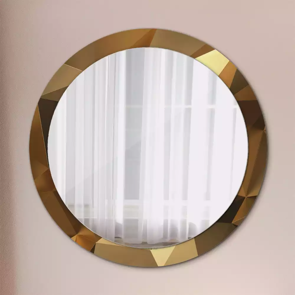 Miroir rond cadre avec impression Motif géométrique