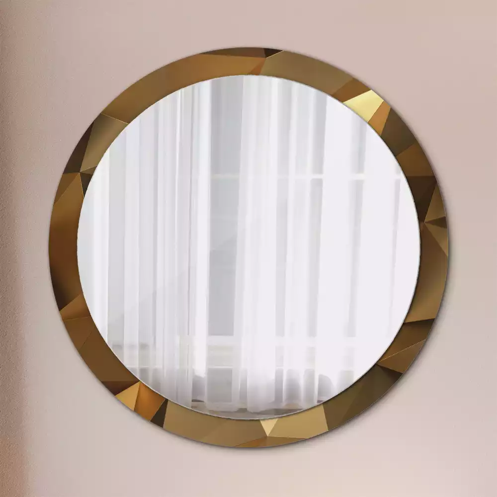 Miroir rond cadre avec impression Motif géométrique