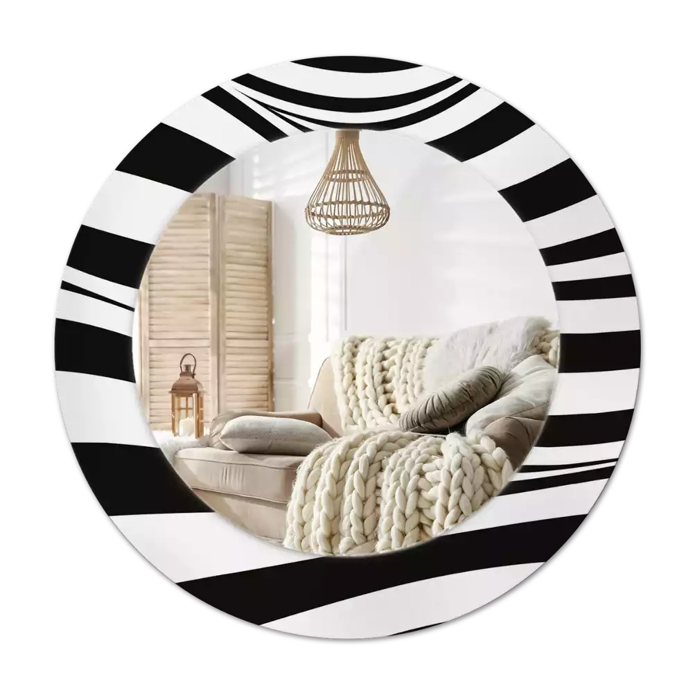 Miroir rond imprimé Vague abstraite