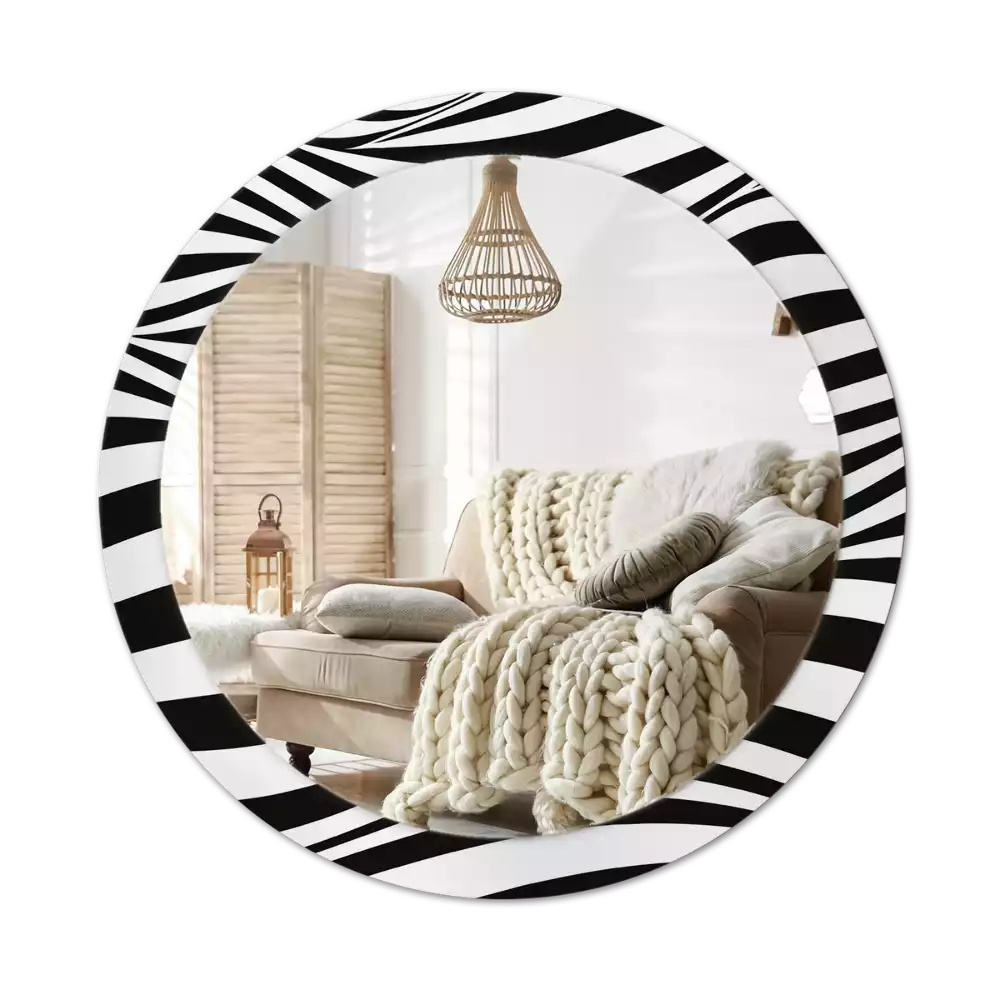 Miroir rond imprimé Vague abstraite