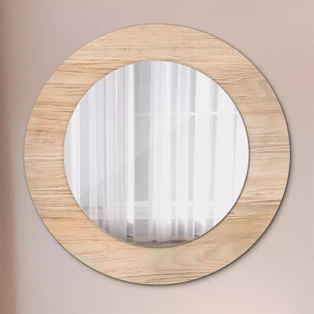 Miroir rond imprimé Bois