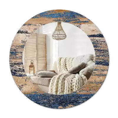 Miroir rond imprimé Bois abstrait