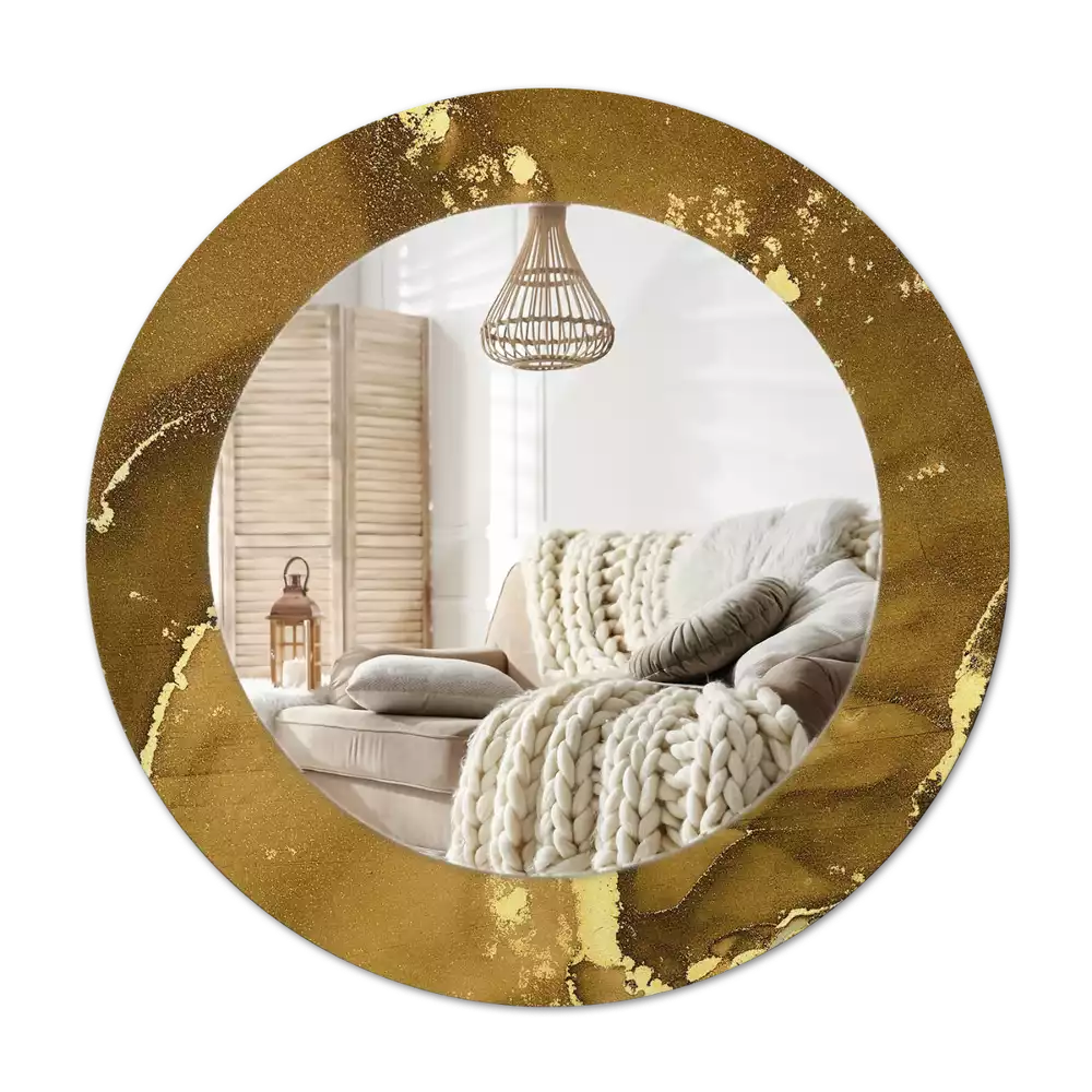 Miroir rond avec décoration Tourbillons métalliques