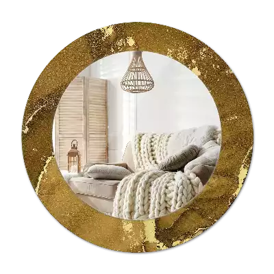 Miroir rond avec décoration Tourbillons métalliques