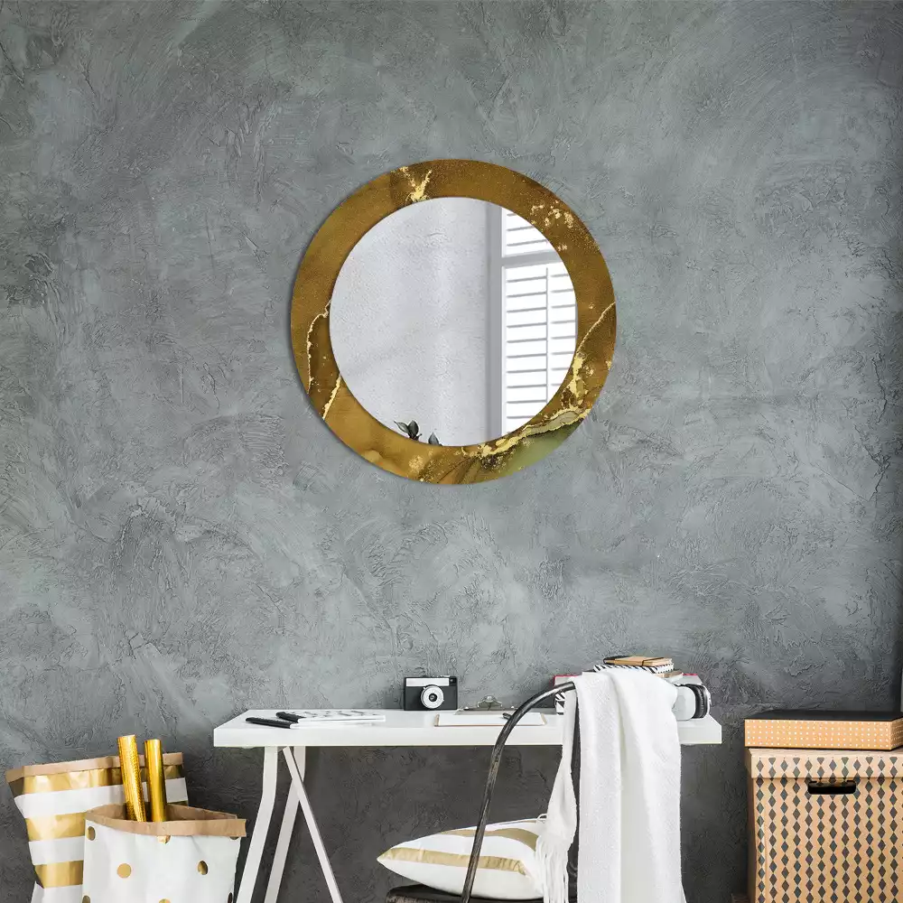Miroir rond avec décoration Tourbillons métalliques