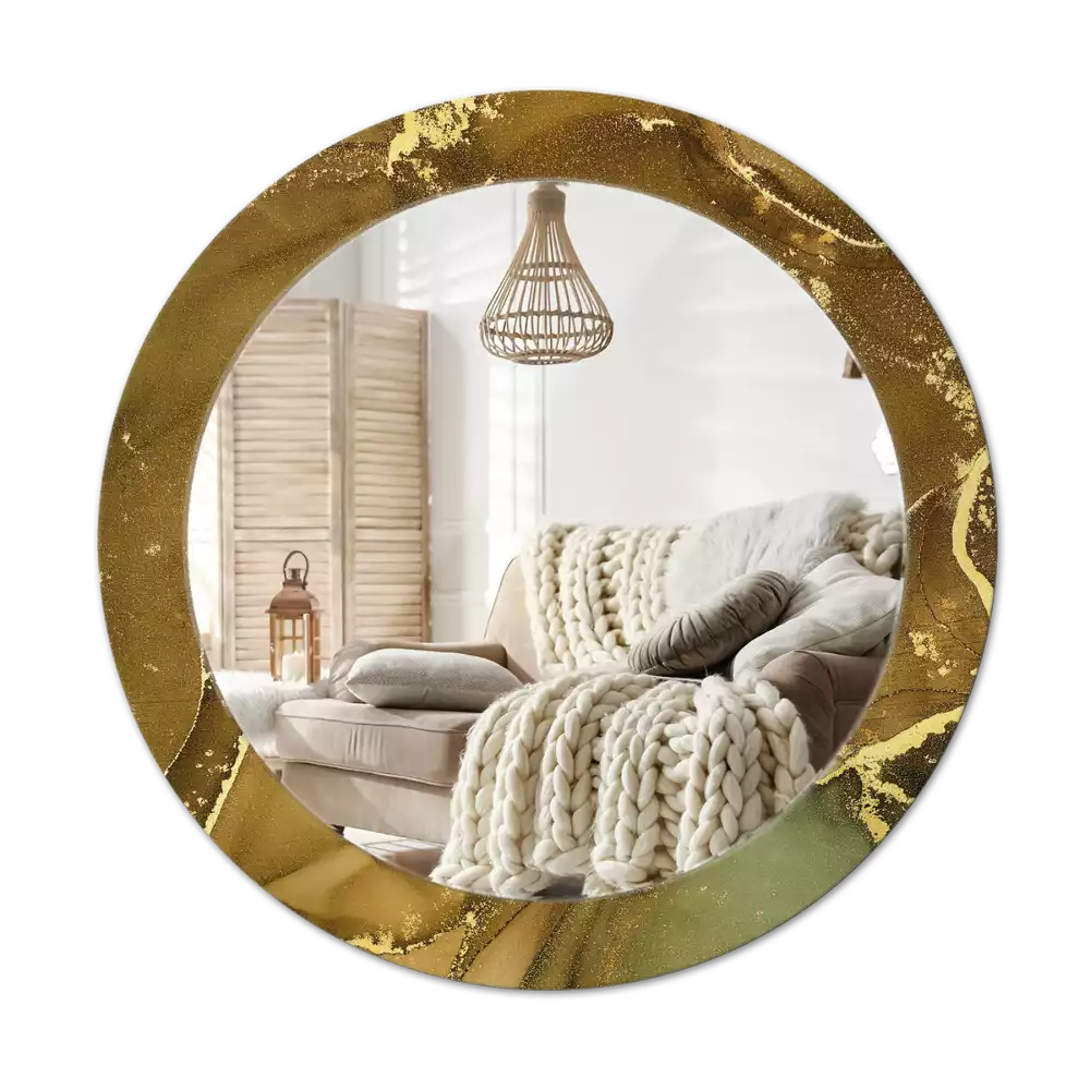 Miroir rond avec décoration Tourbillons métalliques