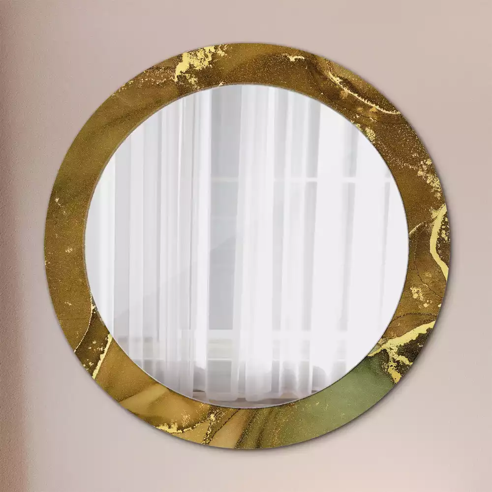 Miroir rond avec décoration Tourbillons métalliques