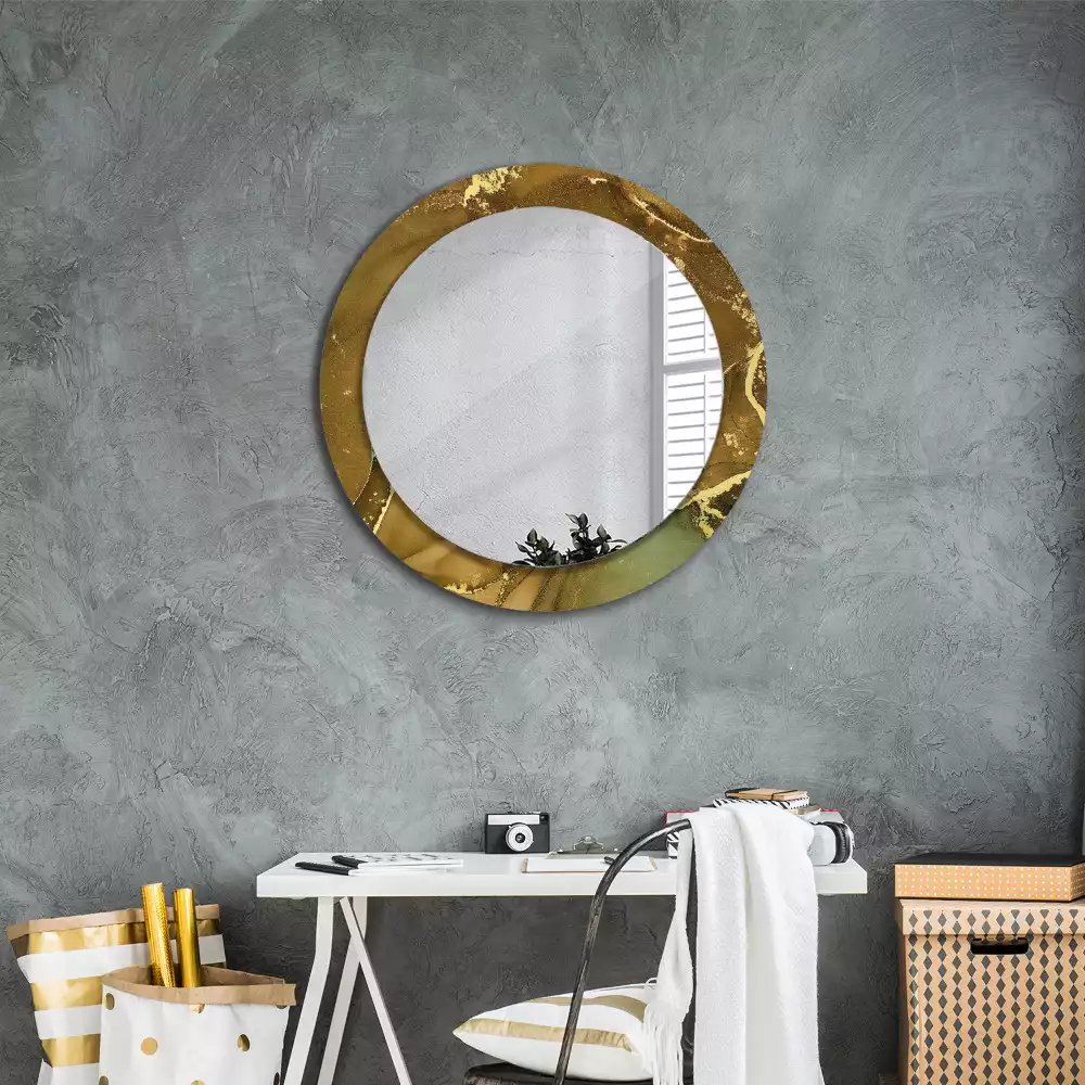 Miroir rond avec décoration Tourbillons métalliques