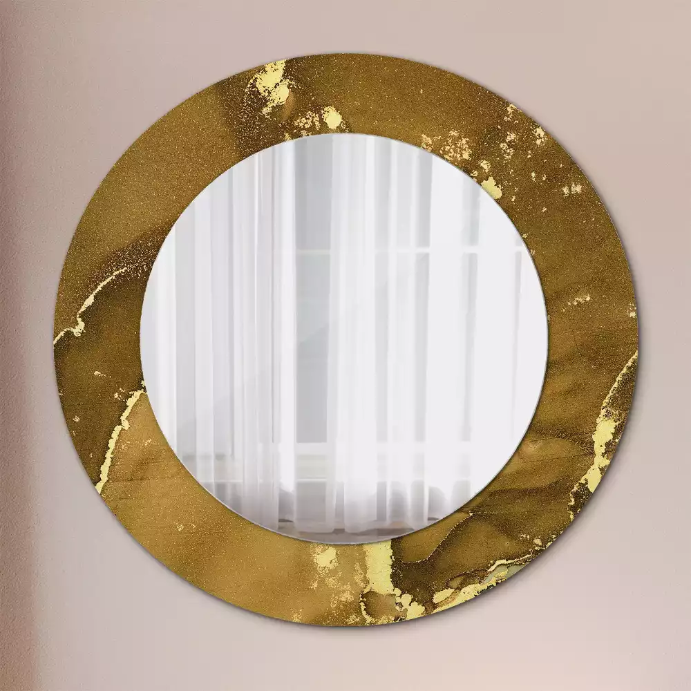Miroir rond avec décoration Tourbillons métalliques