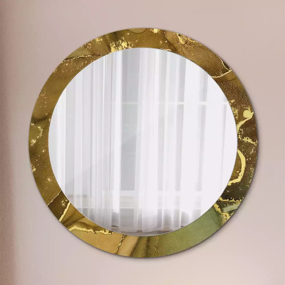 Miroir rond avec décoration Tourbillons métalliques