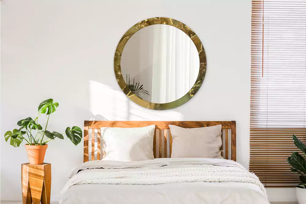 Miroir rond avec décoration Tourbillons métalliques