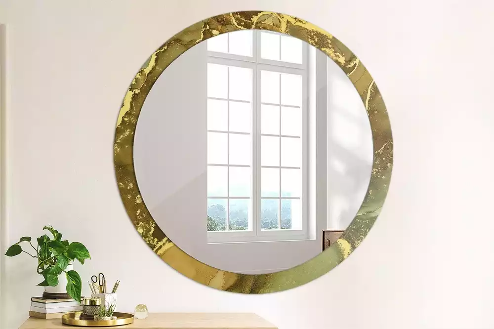Miroir rond avec décoration Tourbillons métalliques