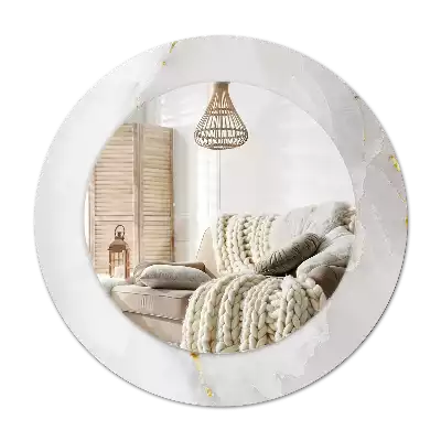 Miroir rond imprimé Marbre brillant