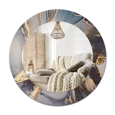 Miroir rond cadre avec impression Peintures abstraites