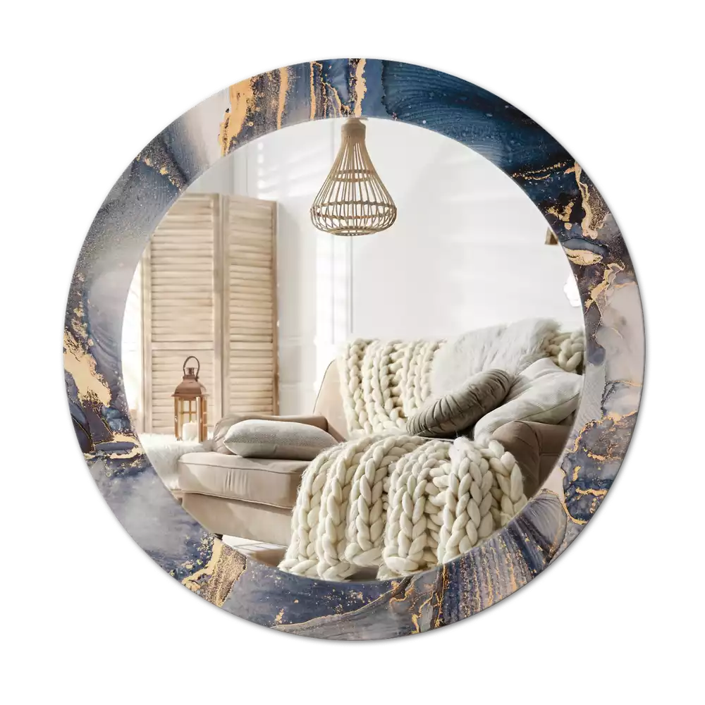 Miroir rond cadre avec impression Peintures abstraites