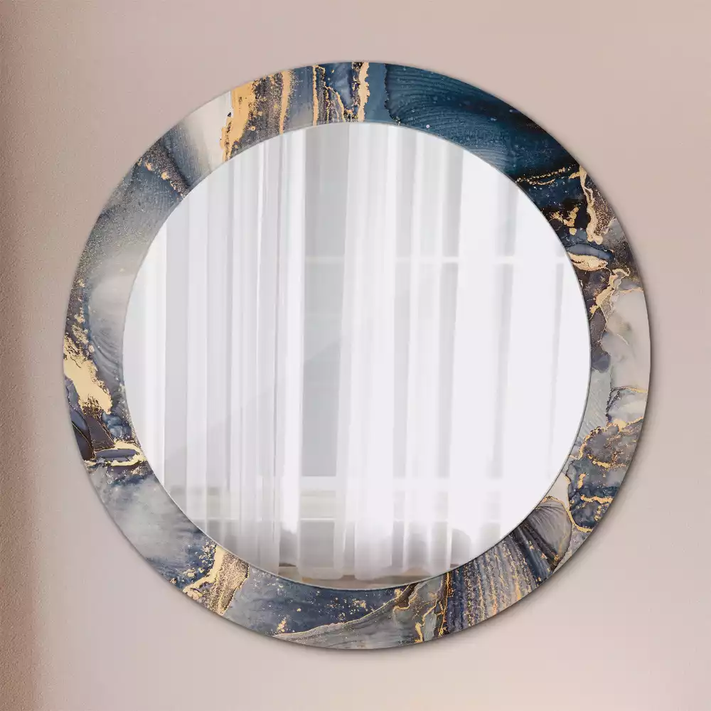 Miroir rond cadre avec impression Peintures abstraites