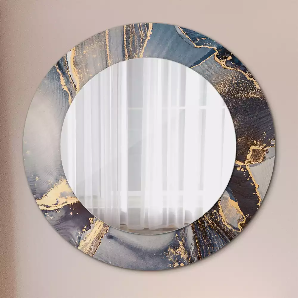 Miroir rond cadre avec impression Peintures abstraites
