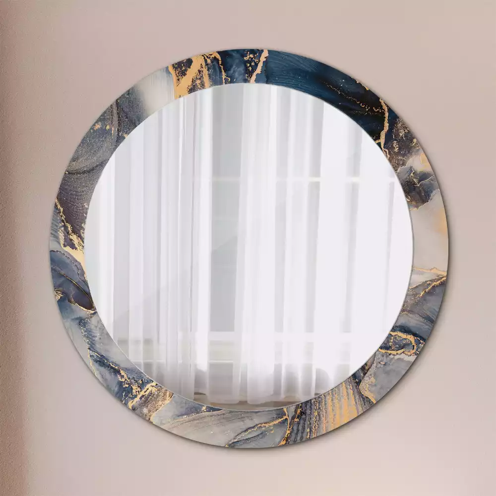 Miroir rond cadre avec impression Peintures abstraites
